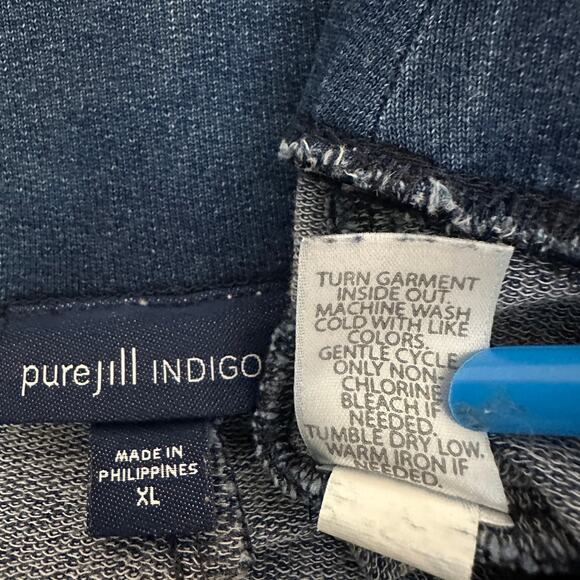 Pure J Jill Indigo Jeans XL Pull On Wide Leg Cropped Stretch Coastal Preppy VGUC - Picture 9 of 10